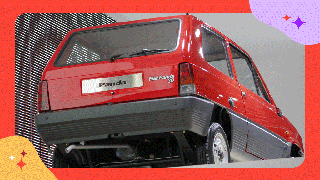 Diversi modelli di Fiat Panda con cornice colorata