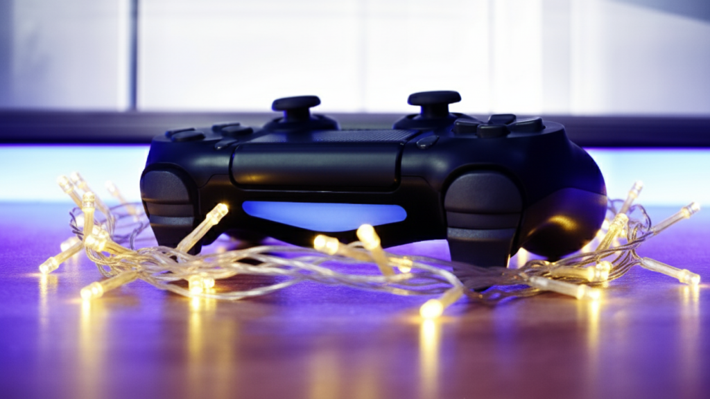 Joystick con nastro natalizio