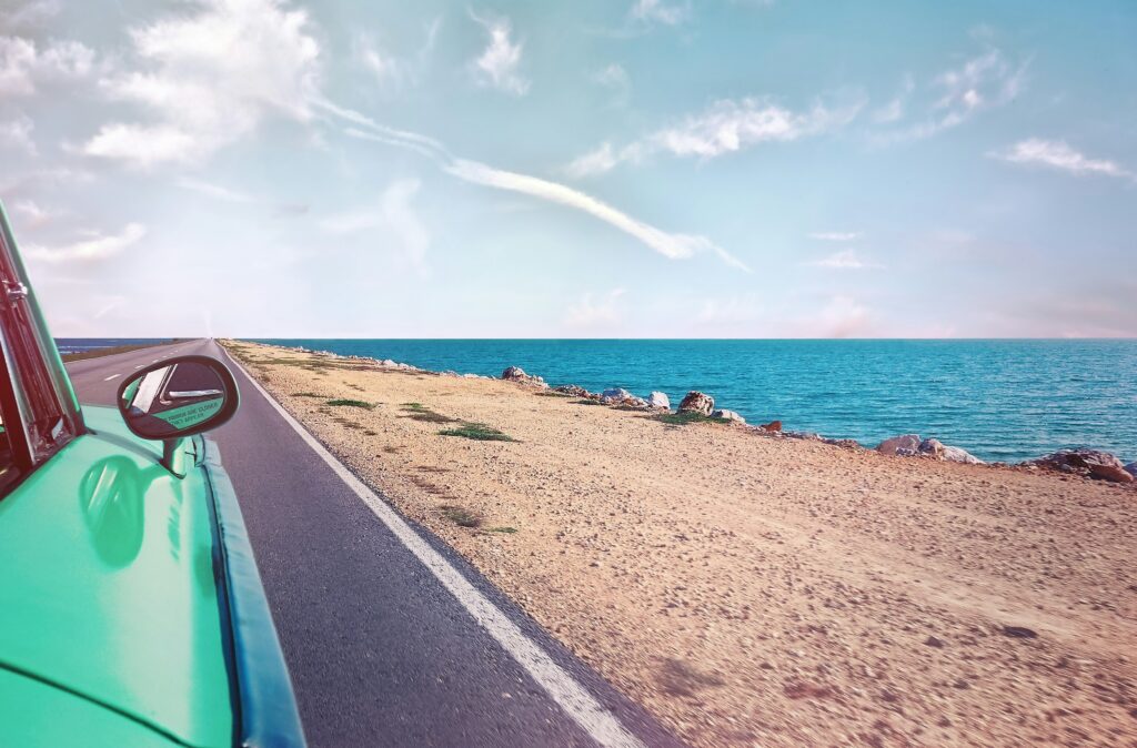 mare visto dall'auto